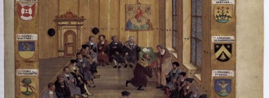 Meeting of the Regensburg Council, 1536. Miniature by Hans Mielich (source: The Web Gallery of Art)